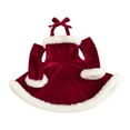 thumbnail image 1 of Mercatoo Toddler Baby Girl Christmas Dresses Lacing Strapless 𝐇𝐚lter Velvet Dresses Christmas P𝐚rty Dresses Outfit, 1 of 7