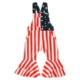 thumbnail image 1 of Mercatoo Toddler Baby Girl Independence Day Overalls Sleeveless Jumpsuit Striped Prints Bell Bottom Bodysuit Summer Clothes, 1 of 8