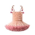 thumbnail image 1 of Mercatoo Toddler Baby Girl Mesh Tulle Sleeveless Dress Solid Color Tie-Up Strap Su𝐧dress Summer Birthday P𝐚rty Dress, 1 of 7