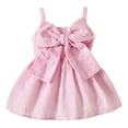 thumbnail image 1 of Mercatoo Toddler Baby Girl Sleeveless Summer Dress Spaghetti Strap Striped Dress Casual Beach Front Bow A-line Sundress, 1 of 7
