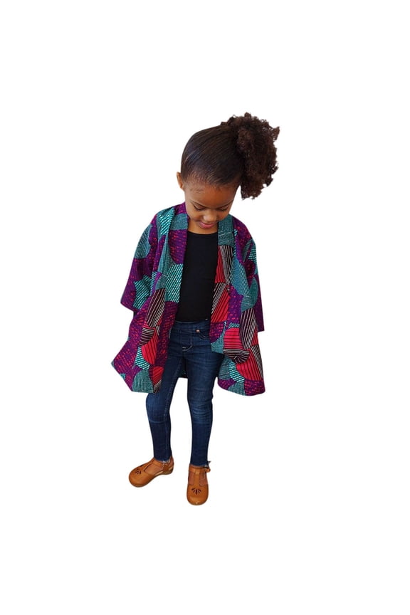 Toddler Baby Girls African Print Jacket Long Sleeve Cardigan Clothes Girls Spring Autumn Jacket Size 1 to 4 Years