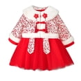 thumbnail image 1 of Mercatoo Toddler Baby Girls Chinese New Year Dress 𝗟unar Tang Suit Princess Dress&Coat 2PCS Kids Festival Dress Clothes, 1 of 9