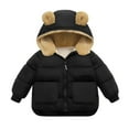 thumbnail image 1 of Mercatoo Toddler Baby Girls Coats Winter Warm Solid Ears Hooded Padded Jacket Outwear Toddler Girl Casual Jacket, 1 of 5