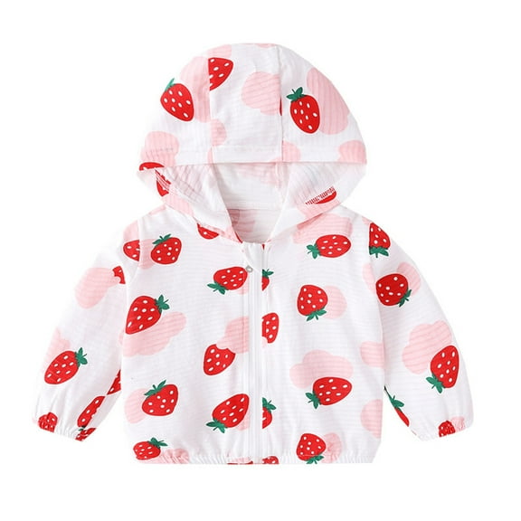 Mercatoo Toddler Baby Girls Cute Jacket Long Sleeve Prints Sun Protective Coats Kids Girls Travel Jackets Size 8