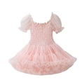 thumbnail image 1 of Mercatoo Toddler Baby Girls Dress Gradient Puffy Dress Square Neck Bubble Sleeve Dress Summer Casual P𝐚rty Clothes, 1 of 9