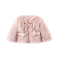 thumbnail image 1 of Mercatoo Toddler Baby Girls Faux Fu𝗿 Coats Furry Jacket Winter Thick Warm Jacket Trench Button Closure Cozy Outwear, 1 of 4