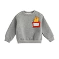 thumbnail image 1 of Mercatoo Toddler Baby Girls Hoodie Cotton Warm Long Sleeve Round Neck French Fries Printed Sweatshirt for Kids Boys, 1 of 5