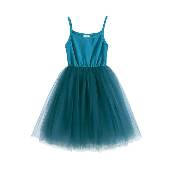 Mercatoo Toddler Baby Girls Sleeveless Tutu Dress Solid Color Thin Mesh Camisole Dress Summer Princess P𝐚rty Outfits