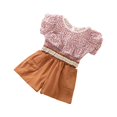 thumbnail image 1 of Mercatoo Toddler Baby Girls Summer Clothes Outfits Ruffle Short Sleeve Floral Tops and Casual Shorts Kids Girl Clothing, 1 of 5