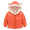 thumbnail image 1 of Mercatoo Toddler Baby Girls Winter Coat Warm Lined Zip Up Solid Color Ears Fleece Jacket Kid's Hoodie Outerwear, 1 of 8