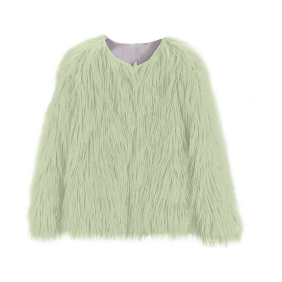 Mercatoo Toddler Baby Girls Winter Faux-𝐅𝐮r Coat Girls Jacket Thick Warm Outwear Clothes Girls Long Sleeve Fall Jacket