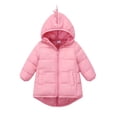 thumbnail image 1 of Mercatoo Toddler Boy Cute Dinosaur Hooded Puffer Jackets Girls Winter Coats Warm Zip up Padded Outerwear Windproof Outdoor Clothes, 1 of 6