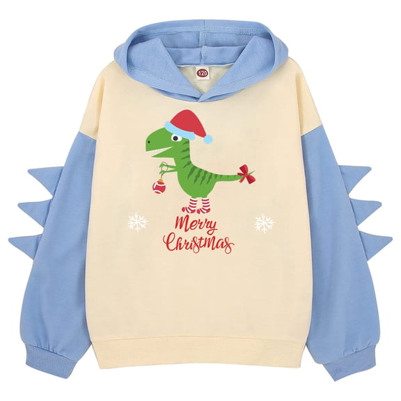 Mercatoo Toddler Boy Girls 3D Dinosaurs Hoodie Cute 𝐂artoon Pullover Kids Christmas Sweatshirt Fall Winter Warm Clothes