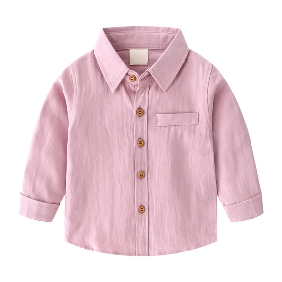 Mercatoo Toddler Boys Button Up Pocket Cotton Shirt Tops Kids Comfort Trendy Long Sleeve Blouse Dress Shirts Fall Winter Tees