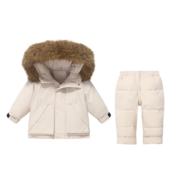 Mercatoo Toddler Boys Girls Heavyweight Snowsuit 2 Piece Ski Suit Baby 𝗕𝗶𝗯 Sn𝗼w Pants and Snowbib Insulated Winter Snowboard Suits