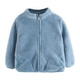 thumbnail image 1 of Mercatoo Toddler Boys Girls Jacket Fleece Winter Warm Solid Color Coat Zip-up Sweater Kids Boys Girls Fall Jacket Clothes Set, 1 of 5