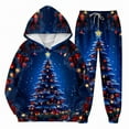 thumbnail image 1 of Mercatoo Toddler Boys Girls Sweatsuit Christmas 2 Piece 𝐓racksuits Kids Xmas Printed Hoodies Sweatshirts and Jogger Set, 1 of 8
