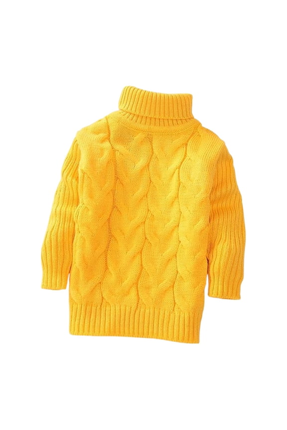 Toddler Boys Girls Turtleneck Cable Knit Pullover Sweater Long Sleeve Drop Shoulder Warm Top Chunky Fall Winter Clothes