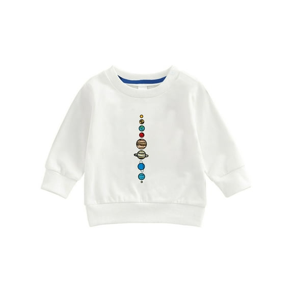 Mercatoo Toddler Boys Spring Pullover Sweatshirt Long Sleeve Print Hoodies Tops Kids Girls Casual Sweatshirt Clothes