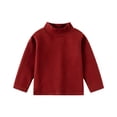 thumbnail image 1 of Mercatoo Toddler Boys Turtleneck Sweatshirts Cute Long Sleeve Flannel Soft Fall Tshirt Kids Solid Base Layer High Collar Tops, 1 of 4