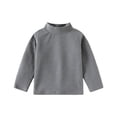 thumbnail image 1 of Mercatoo Toddler Boys Turtleneck Sweatshirts Cute Long Sleeve Flannel Soft Fall Tshirt Kids Solid Base Layer High Collar Tops, 1 of 4