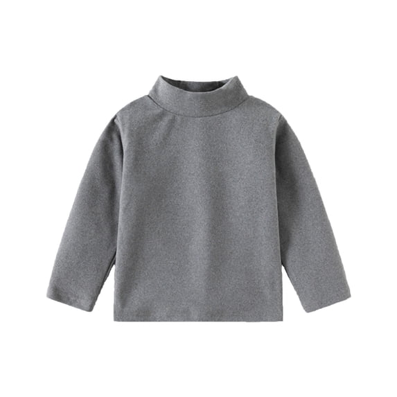 Mercatoo Toddler Boys Turtleneck Sweatshirts Cute Long Sleeve Flannel Soft Fall Tshirt Kids Solid Base Layer High Collar Tops