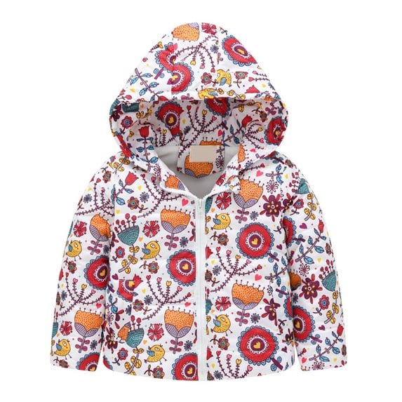 Mercatoo Toddler Boys Winter Hooded Print Thicken Warm Outwear Jacket Kids Girls Windproof Travel Coat Jacket 1 to 5 Years