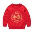 thumbnail image 1 of Mercatoo Toddler Chinese New Year Traditional Outfit Boys Girls Kids Sweatshirt Winter Warm Round Neck Sweatshirts for Girls, 1 of 4