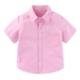 thumbnail image 1 of Mercatoo Toddler Collared Short Sleeve 𝐏o𝗹o Soft Solid Dress Shirt for Baby Boys Girls Cute Summer Comfortable Tee Tops with Pocket, 1 of 8