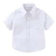 thumbnail image 1 of Mercatoo Toddler Collared Short Sleeve 𝐏o𝗹o Soft Solid Dress Shirt for Baby Boys Girls Cute Summer Comfortable Tee Tops with Pocket, 1 of 8