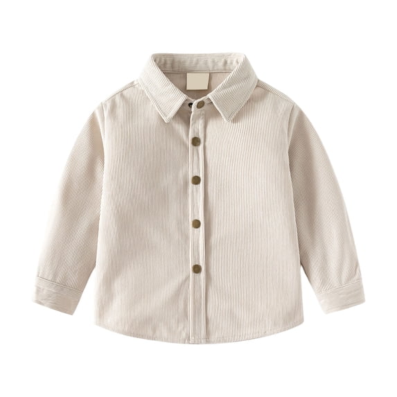 Mercatoo Toddler Corduroy Shirt Kids Boys Girls Soft Long Sleeve Button up Shacket Classic Collar Casual Tops Baby Trendy Cozy Jackets