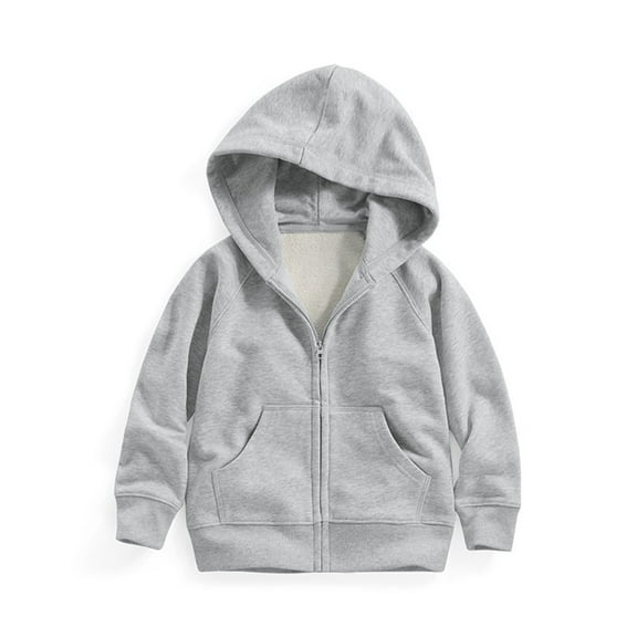 Mercatoo Toddler Cotton Hoodi𝐞s Zip up Plain Hooded Sweatshirts with Pockets Baby Boys Soft Comfy Long Sleeve Jackets Clothes