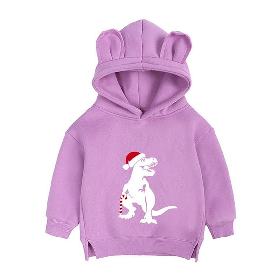 Mercatoo Toddler Cotton Soft Hoodie Baby Boys Girls Ear Hooded Sweatshirt Clothes Long Sleeve Dinosaur Graphic Shirts Tops