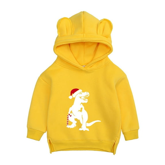 Mercatoo Toddler Cotton Soft Hoodie Baby Boys Girls Ear Hooded Sweatshirt Clothes Long Sleeve Dinosaur Graphic Shirts Tops