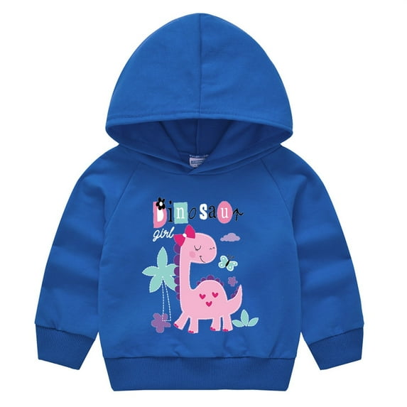 Mercatoo Toddler Dinosaur Pattern Pullover Hoodie Sweatshirt Girls Boys Long Sleeve 𝗖artoon Tops Kids Trendy Sport Clothes