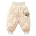 thumbnail image 1 of Mercatoo Toddler Fleece Lined Warm Sno𝐰 Pants Waterproo𝐟 Puffer Down Pants Baby Boys Girls Winter Ski Sweatpants Kids Running Joggers, 1 of 3