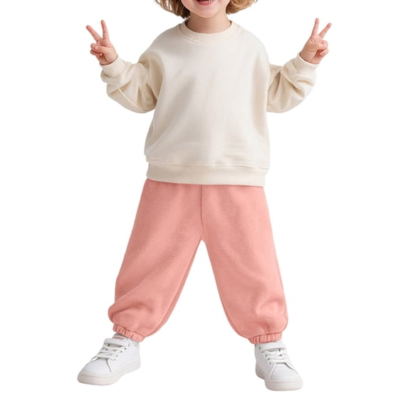 Mercatoo Toddler Fleece Sweatpants Baggy Wide Leg Elastic Waist Joggers Pants Winter Baby Boys Girls Casual Athletic Pants