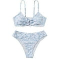thumbnail image 1 of Mercatoo Toddler Girl 2 𝐏iece Swimsuit Kids Sport Floral Prints High Waist Bikini Bathing Suit Set Baby Girls Beach Swimwear, 1 of 5