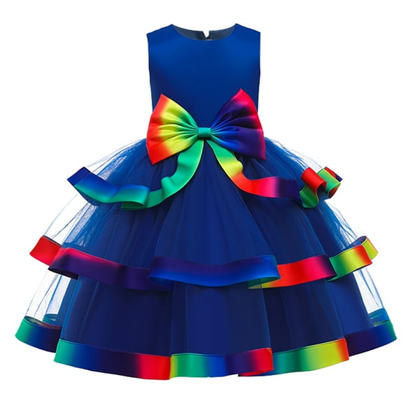 Mercatoo Toddler Girl Dresses 4t 𝐏𝐚rty Toddler Girls Sleeveless Christmas Paillette Tulle Princess First Birthday Dress Girl