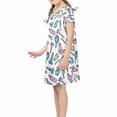 thumbnail image 1 of Mercatoo Toddler Girl Short Sleeve Round Neck Hair Dryer Scissors Print Dress Girls Summer Casual Beach Dress 3 to 12 Year, 1 of 6
