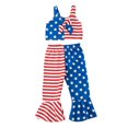 thumbnail image 1 of Mercatoo Toddler Girls 1 to 5Y Sleeveless Independence Day 𝐒tars Striped Printed Bowknot Vest Tops Flare Pants Outfits, 1 of 8