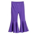 thumbnail image 1 of Mercatoo Toddler Girls Baggy Bell-Bottom Pants Infant Baby Solid Loose Wide Leg Elastic High Waist Ruffled Flared Trousers, 1 of 3