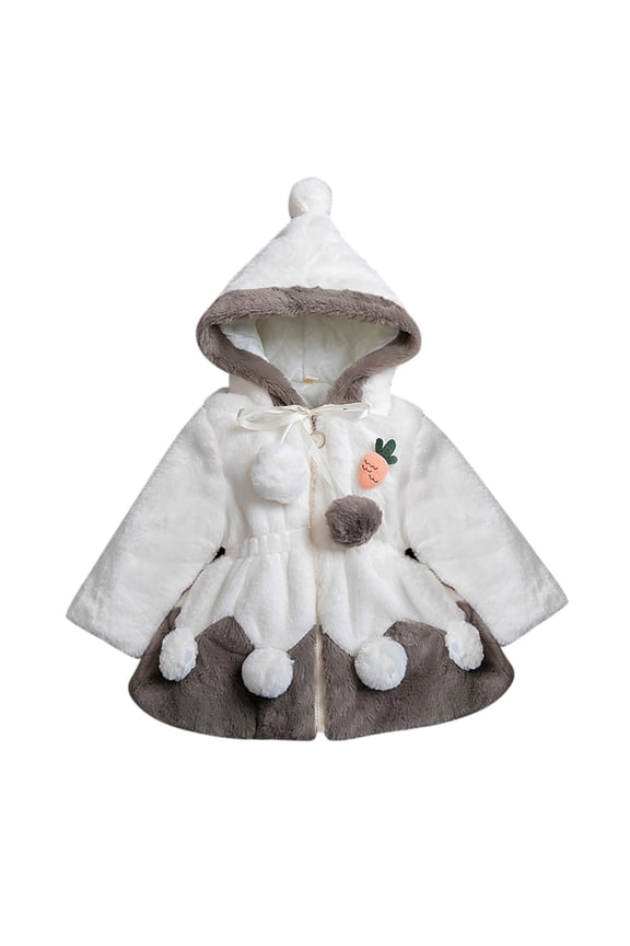 Toddler Girls Boys Faux Coats Jacket Winter Warm Clothes Outwear Bunny Rabbit Ear Lightweight Winter Coat for Girls