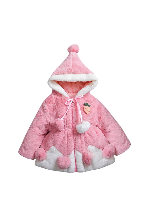Toddler Girls Boys Faux Coats Jacket Winter Warm Clothes Outwear Bunny Rabbit Ear Lightweight Winter Coat for Girls