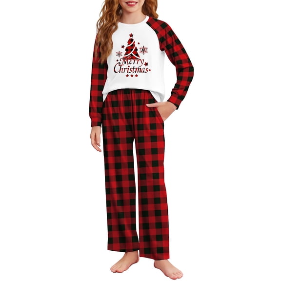 Mercatoo Toddler Girls Christmas Pajamas Holiday for Kids Santa Long Sleeve Sleepwear