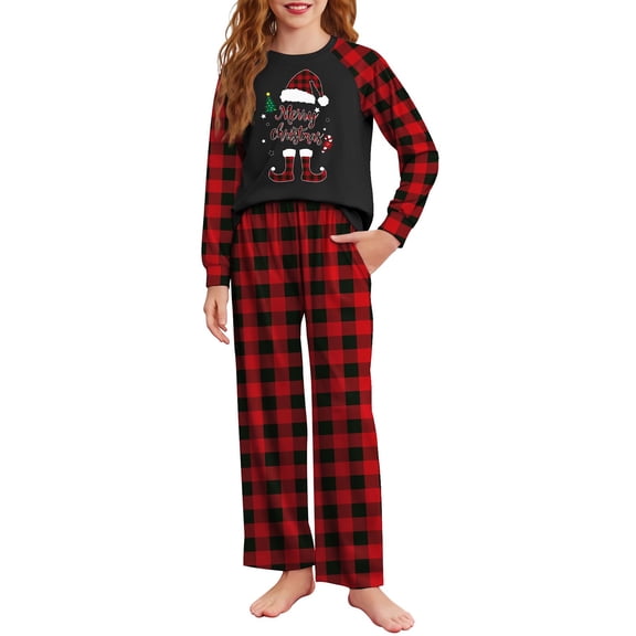 Mercatoo Toddler Girls Christmas Pajamas Holiday for Kids Santa Long Sleeve Sleepwear