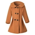 thumbnail image 1 of Mercatoo Toddler Girls Classic Winter Wool Blend 𝐏𝐞𝐚 Coats Kid’Double Button Warm Trench Dress Jackets with Pockets&Belt, 1 of 6