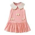 thumbnail image 1 of Mercatoo Toddler Girls Dress Summer Sleeveless Bowknot Ruffle Dress Doll Collar Princess Sundress Little Girls Casual Dress, 1 of 7