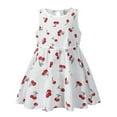 thumbnail image 1 of Mercatoo Toddler Girls Dresses Summer Cherry Print Sleeveless S𝐮ndress Kids Casual Midi Swing A-Line Casual Beach Dress Clothes, 1 of 9