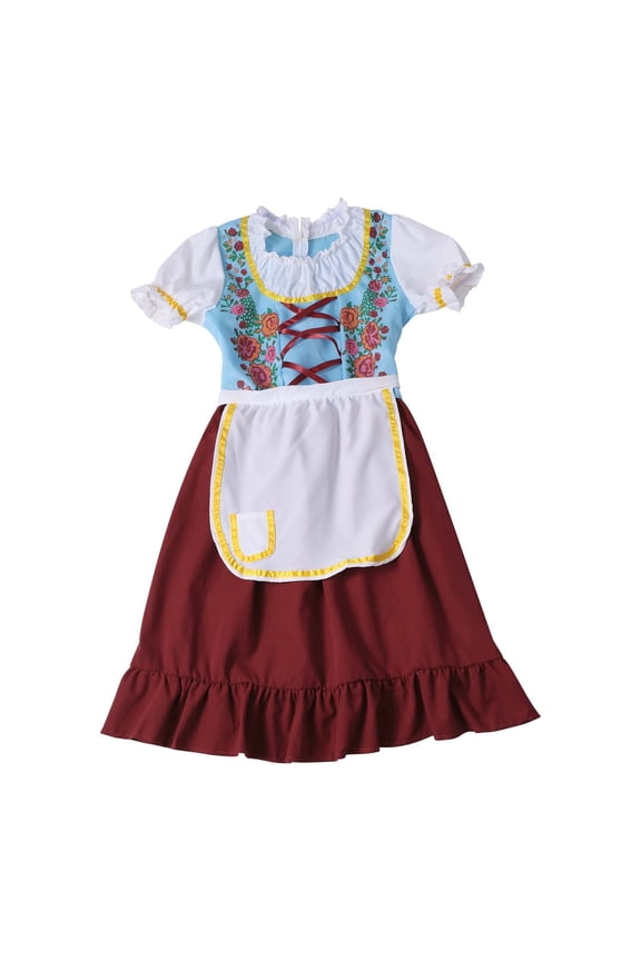 Toddler Girls Fashion 𝐂osplay 𝐂ostume B𝐞𝐞r Bartender 𝐂ostume German 𝐂arnival B𝐞er Autumn Clothes